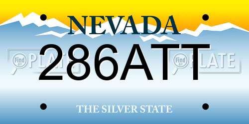 286ATT Nevada License Plate