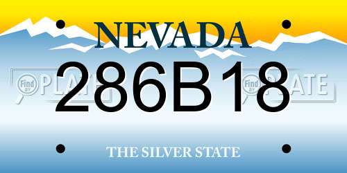 286B18 Nevada License Plate