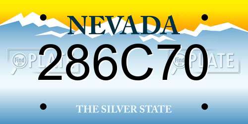 286C70 Nevada License Plate
