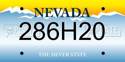 286H20 Nevada License Plate