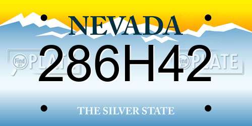 286H42 Nevada License Plate
