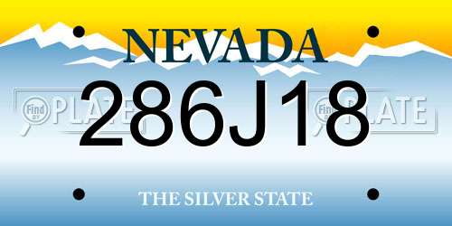 286J18 Nevada License Plate