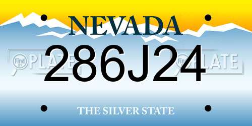 286J24 Nevada License Plate
