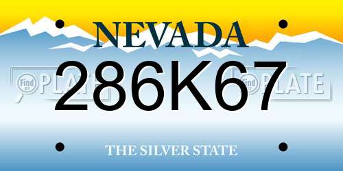 286K67 Nevada License Plate