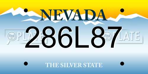 286L87 Nevada License Plate