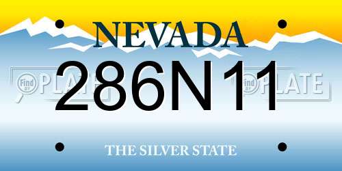 286N11 Nevada License Plate