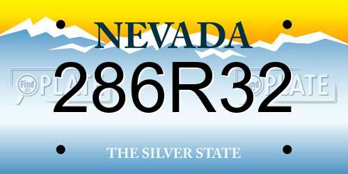 286R32 Nevada License Plate