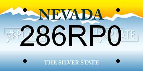 286RP0 Nevada License Plate