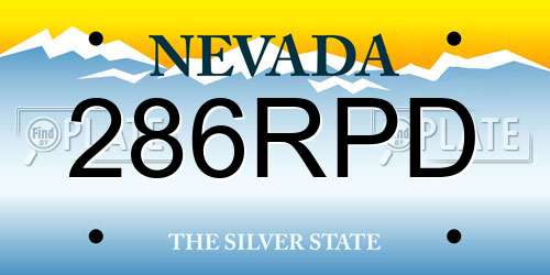 286RPD Nevada License Plate