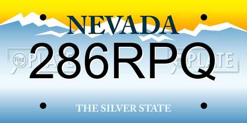 286RPQ Nevada License Plate