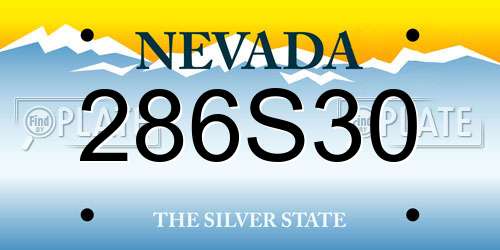 286S30 Nevada License Plate