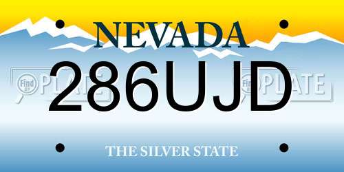 286UJD Nevada License Plate