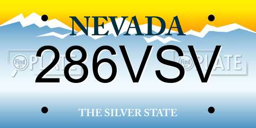 286VSV Nevada License Plate