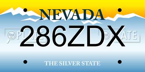 286ZDX Nevada License Plate