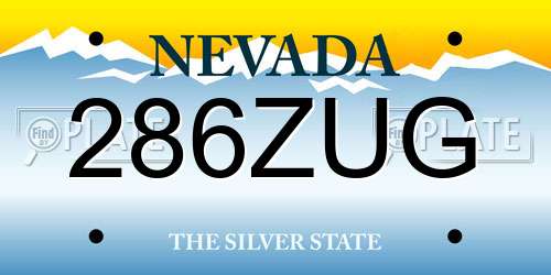 286ZUG Nevada License Plate