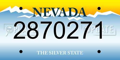 2870271 Nevada License Plate