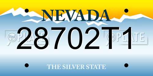 28702T1 Nevada License Plate