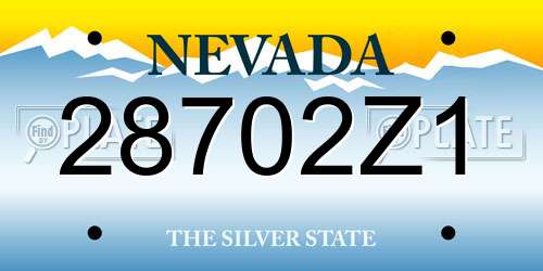 28702Z1 Nevada License Plate