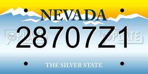 28707Z1 Nevada License Plate