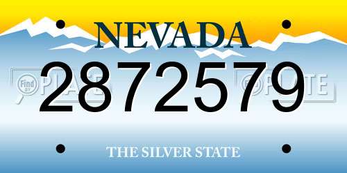 2872579 Nevada License Plate
