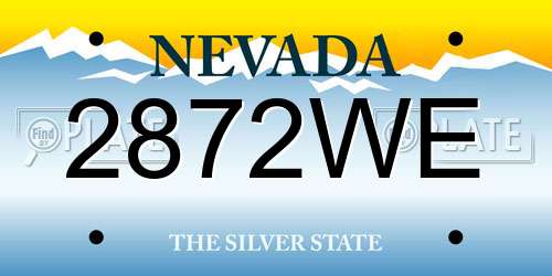 2872WE Nevada License Plate