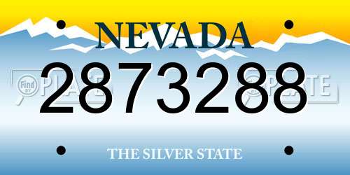 2873288 Nevada License Plate