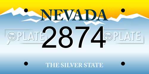 2874 Nevada License Plate