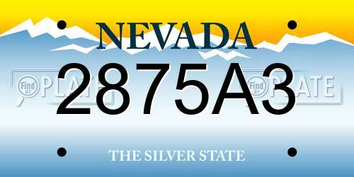 2875A3 Nevada License Plate