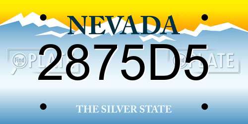 2875D5 Nevada License Plate