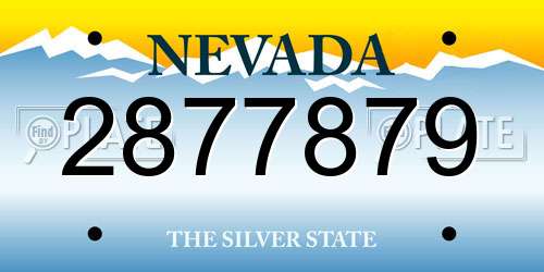 2877879 Nevada License Plate