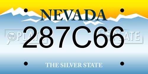287C66 Nevada License Plate