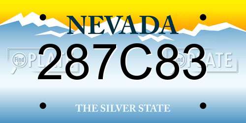 287C83 Nevada License Plate