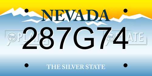287G74 Nevada License Plate