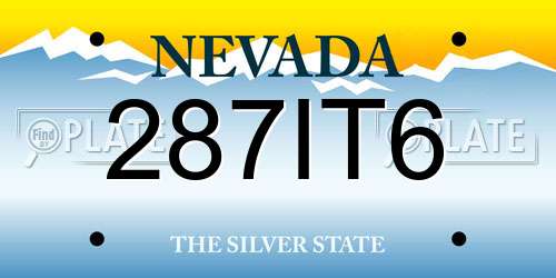 287IT6 Nevada License Plate