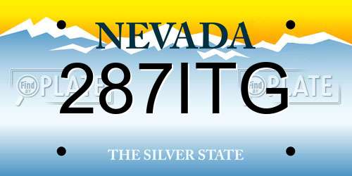 287ITG Nevada License Plate