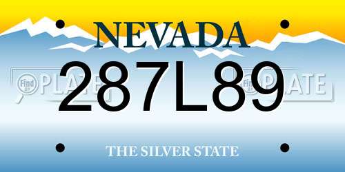 287L89 Nevada License Plate
