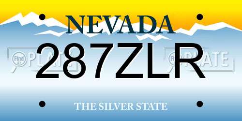 287ZLR Nevada License Plate