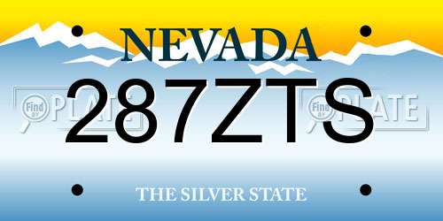 287ZTS Nevada License Plate