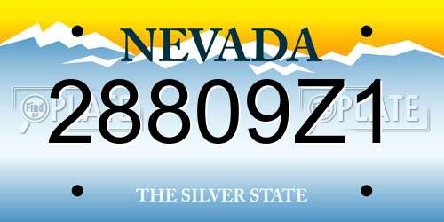 28809Z1 Nevada License Plate