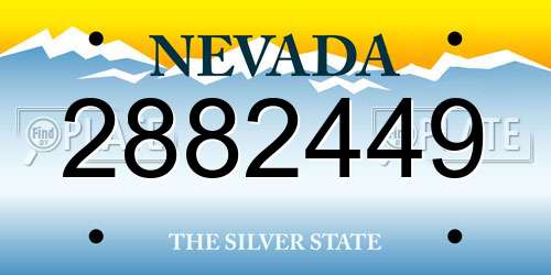 2882449 Nevada License Plate