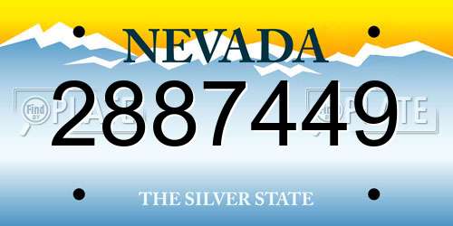 2887449 Nevada License Plate