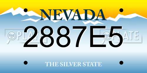 2887E5 Nevada License Plate