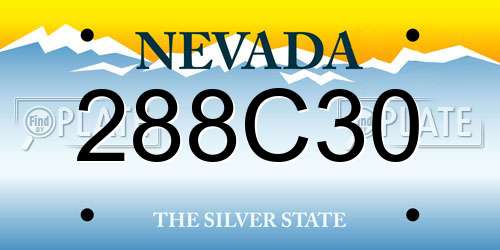 288C30 Nevada License Plate