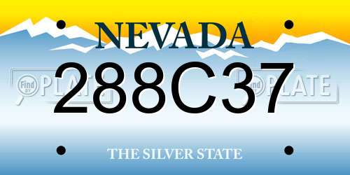 288C37 Nevada License Plate