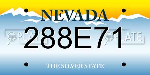 288E71 Nevada License Plate