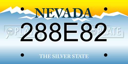 288E82 Nevada License Plate