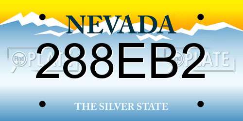 288EB2 Nevada License Plate