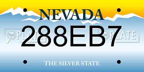 288EB7 Nevada License Plate