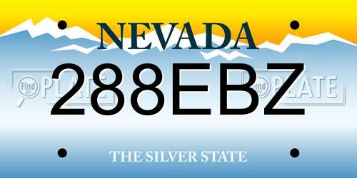 288EBZ Nevada License Plate