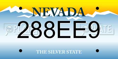 288EE9 Nevada License Plate